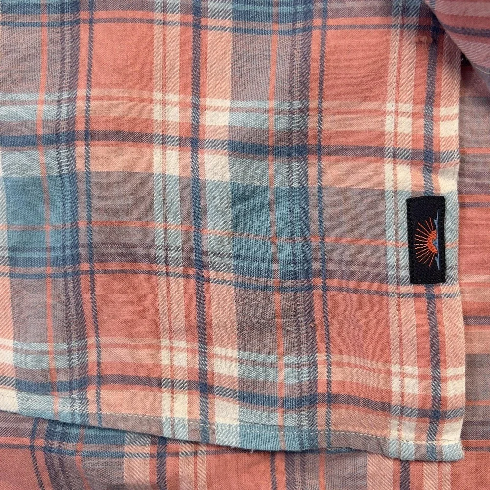 Faherty Shirt Men 2XL Pink Blue Plaid Button-Up Long Sleeve Elevated Casual Soft